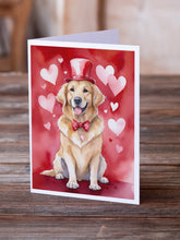 Load image into Gallery viewer, Golden Retriever My Valentine Greeting Cards - Blank Note Cards – 8-Pack of Artist-Designed Cards with Envelopes