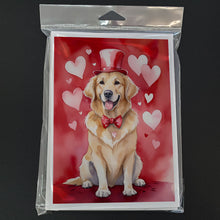 Load image into Gallery viewer, Golden Retriever My Valentine Greeting Cards - Blank Note Cards – 8-Pack of Artist-Designed Cards with Envelopes