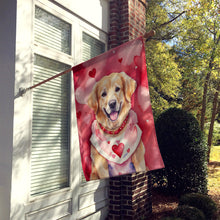 Load image into Gallery viewer, Golden Retriever My Valentine House Flag