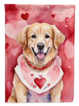 Load image into Gallery viewer, Golden Retriever My Valentine House Flag
