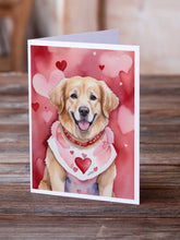 Load image into Gallery viewer, Golden Retriever My Valentine Greeting Cards - Blank Note Cards – 8-Pack of Artist-Designed Cards with Envelopes