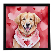 Load image into Gallery viewer, Golden Retriever My Valentine Framed Metal Print