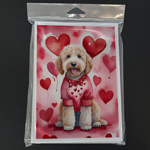 Load image into Gallery viewer, Goldendoodle My Valentine Greeting Cards - Blank Note Cards – 8-Pack of Artist-Designed Cards with Envelopes