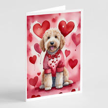 Load image into Gallery viewer, Goldendoodle My Valentine Greeting Cards - Blank Note Cards – 8-Pack of Artist-Designed Cards with Envelopes