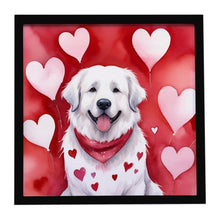 Load image into Gallery viewer, Great Pyrenees My Valentine Framed Metal Print
