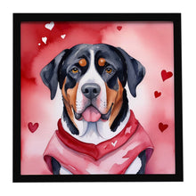 Load image into Gallery viewer, Greater Swiss Mountain Dog My Valentine Framed Metal Print