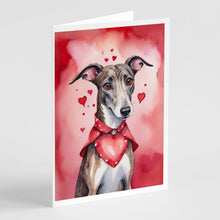 Load image into Gallery viewer, Greyhound My Valentine Greeting Cards - Blank Note Cards – 8-Pack of Artist-Designed Cards with Envelopes