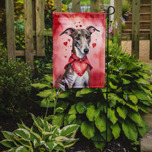 Load image into Gallery viewer, Greyhound Valentine’s Day Garden Flag – Dog-Themed Heart Yard Decor