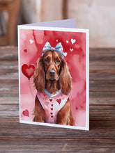 Load image into Gallery viewer, Irish Setter My Valentine Greeting Cards - Blank Note Cards – 8-Pack of Artist-Designed Cards with Envelopes