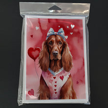 Load image into Gallery viewer, Irish Setter My Valentine Greeting Cards - Blank Note Cards – 8-Pack of Artist-Designed Cards with Envelopes