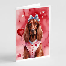 Load image into Gallery viewer, Irish Setter My Valentine Greeting Cards - Blank Note Cards – 8-Pack of Artist-Designed Cards with Envelopes