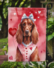 Load image into Gallery viewer, Irish Setter Valentine’s Day Garden Flag – Dog-Themed Heart Yard Decor