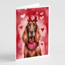 Load image into Gallery viewer, Irish Setter My Valentine Greeting Cards - Blank Note Cards – 8-Pack of Artist-Designed Cards with Envelopes