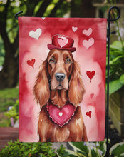 Load image into Gallery viewer, Irish Setter Valentine’s Day Garden Flag – Dog-Themed Heart Yard Decor