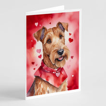Load image into Gallery viewer, Irish Terrier My Valentine Greeting Cards - Blank Note Cards – 8-Pack of Artist-Designed Cards with Envelopes