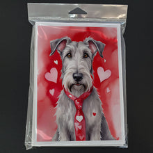 Load image into Gallery viewer, Irish Wolfhound My Valentine Greeting Cards - Blank Note Cards – 8-Pack of Artist-Designed Cards with Envelopes