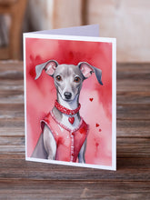 Load image into Gallery viewer, Italian Greyhound My Valentine Greeting Cards - Blank Note Cards – 8-Pack of Artist-Designed Cards with Envelopes