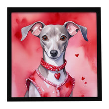 Load image into Gallery viewer, Italian Greyhound My Valentine Framed Metal Print