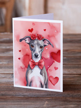 Load image into Gallery viewer, Italian Greyhound My Valentine Greeting Cards - Blank Note Cards – 8-Pack of Artist-Designed Cards with Envelopes