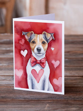 Load image into Gallery viewer, Jack Russell Terrier My Valentine Greeting Cards - Blank Note Cards – 8-Pack of Artist-Designed Cards with Envelopes
