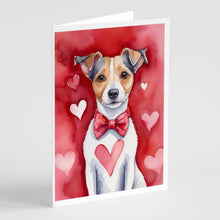 Load image into Gallery viewer, Jack Russell Terrier My Valentine Greeting Cards - Blank Note Cards – 8-Pack of Artist-Designed Cards with Envelopes