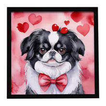 Load image into Gallery viewer, Japanese Chin My Valentine Framed Metal Print