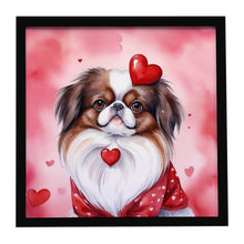Load image into Gallery viewer, Japanese Chin My Valentine Framed Metal Print