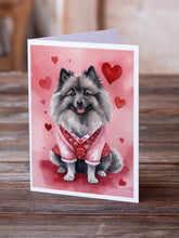 Load image into Gallery viewer, Keeshond My Valentine Greeting Cards - Blank Note Cards – 8-Pack of Artist-Designed Cards with Envelopes
