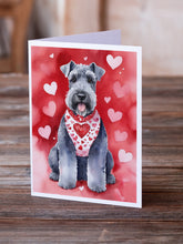 Load image into Gallery viewer, Kerry Blue Terrier My Valentine Greeting Cards - Blank Note Cards – 8-Pack of Artist-Designed Cards with Envelopes