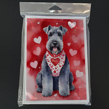 Load image into Gallery viewer, Kerry Blue Terrier My Valentine Greeting Cards - Blank Note Cards – 8-Pack of Artist-Designed Cards with Envelopes