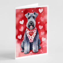 Load image into Gallery viewer, Kerry Blue Terrier My Valentine Greeting Cards - Blank Note Cards – 8-Pack of Artist-Designed Cards with Envelopes
