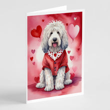Load image into Gallery viewer, Komondor My Valentine Greeting Cards - Blank Note Cards – 8-Pack of Artist-Designed Cards with Envelopes