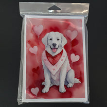 Load image into Gallery viewer, Kuvasz My Valentine Greeting Cards - Blank Note Cards – 8-Pack of Artist-Designed Cards with Envelopes