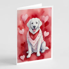 Load image into Gallery viewer, Kuvasz My Valentine Greeting Cards - Blank Note Cards – 8-Pack of Artist-Designed Cards with Envelopes