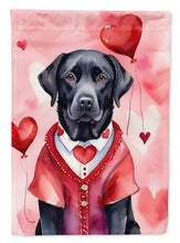 Load image into Gallery viewer, Black Labrador Retriever Valentine’s Day Garden Flag – Dog-Themed Heart Yard Decor
