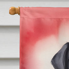 Load image into Gallery viewer, Black Labrador Retriever My Valentine House Flag