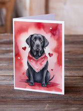Load image into Gallery viewer, Black Labrador Retriever My Valentine Greeting Cards - Blank Note Cards – 8-Pack of Artist-Designed Cards with Envelopes