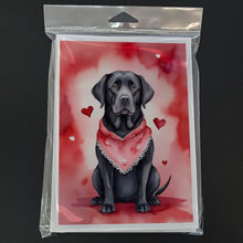 Load image into Gallery viewer, Black Labrador Retriever My Valentine Greeting Cards - Blank Note Cards – 8-Pack of Artist-Designed Cards with Envelopes