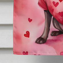 Load image into Gallery viewer, Chocolate Labrador Retriever My Valentine House Flag