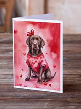 Load image into Gallery viewer, Chocolate Labrador Retriever My Valentine Greeting Cards - Blank Note Cards – 8-Pack of Artist-Designed Cards with Envelopes