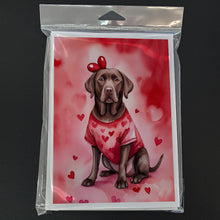Load image into Gallery viewer, Chocolate Labrador Retriever My Valentine Greeting Cards - Blank Note Cards – 8-Pack of Artist-Designed Cards with Envelopes