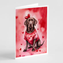 Load image into Gallery viewer, Chocolate Labrador Retriever My Valentine Greeting Cards - Blank Note Cards – 8-Pack of Artist-Designed Cards with Envelopes