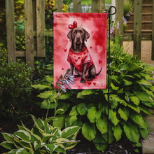 Load image into Gallery viewer, Chocolate Labrador Retriever Valentine’s Day Garden Flag – Dog-Themed Heart Yard Decor
