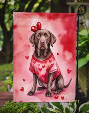 Load image into Gallery viewer, Chocolate Labrador Retriever Valentine’s Day Garden Flag – Dog-Themed Heart Yard Decor