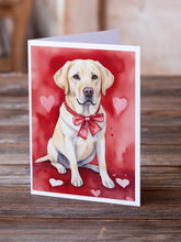 Load image into Gallery viewer, Yellow Labrador Retriever My Valentine Greeting Cards - Blank Note Cards – 8-Pack of Artist-Designed Cards with Envelopes