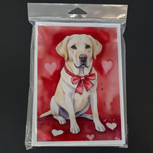 Load image into Gallery viewer, Yellow Labrador Retriever My Valentine Greeting Cards - Blank Note Cards – 8-Pack of Artist-Designed Cards with Envelopes