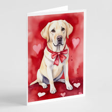 Load image into Gallery viewer, Yellow Labrador Retriever My Valentine Greeting Cards - Blank Note Cards – 8-Pack of Artist-Designed Cards with Envelopes