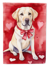 Load image into Gallery viewer, Yellow Labrador Retriever Valentine’s Day Garden Flag – Dog-Themed Heart Yard Decor