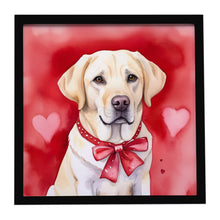 Load image into Gallery viewer, Yellow Labrador Retriever My Valentine Framed Metal Print