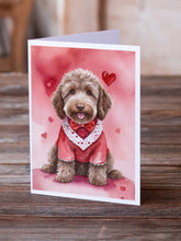 Load image into Gallery viewer, Labradoodle My Valentine Greeting Cards - Blank Note Cards – 8-Pack of Artist-Designed Cards with Envelopes